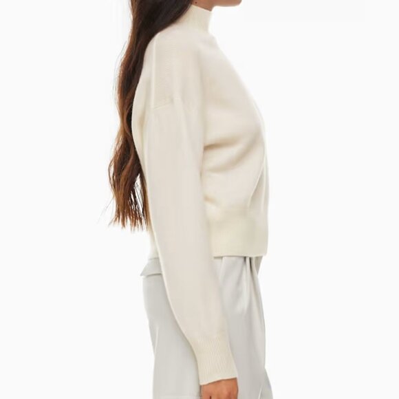 Aritzia Babaton Luxe Cashmere Kath Mockneck Pullover Sweater Size Small - Picture 2 of 9